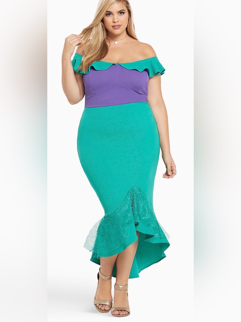 Torrid Disney The Little Mermaid Ariel fitted Halloween cosplay dress 22